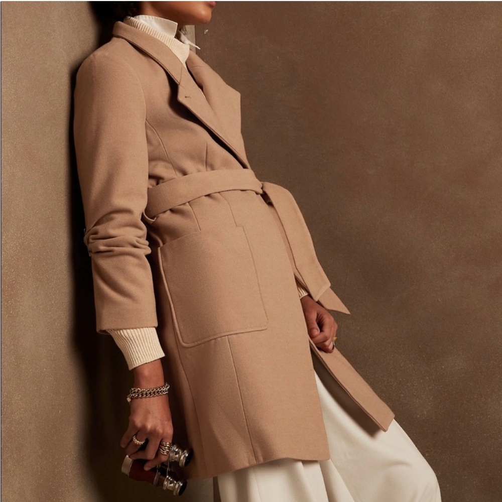 Toffee petite long city coat